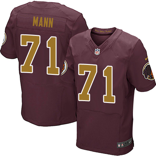 Men's Elite Charles Mann Nike Jersey Burgundy Red Alternate - #71 80th Anniversary NFL Washington Redskins